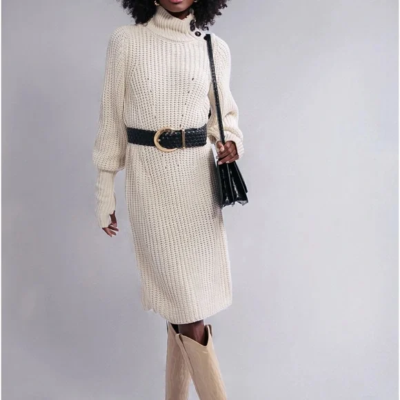 moon river knit dress Sleeveless Shimmer Midi Sweater Dress